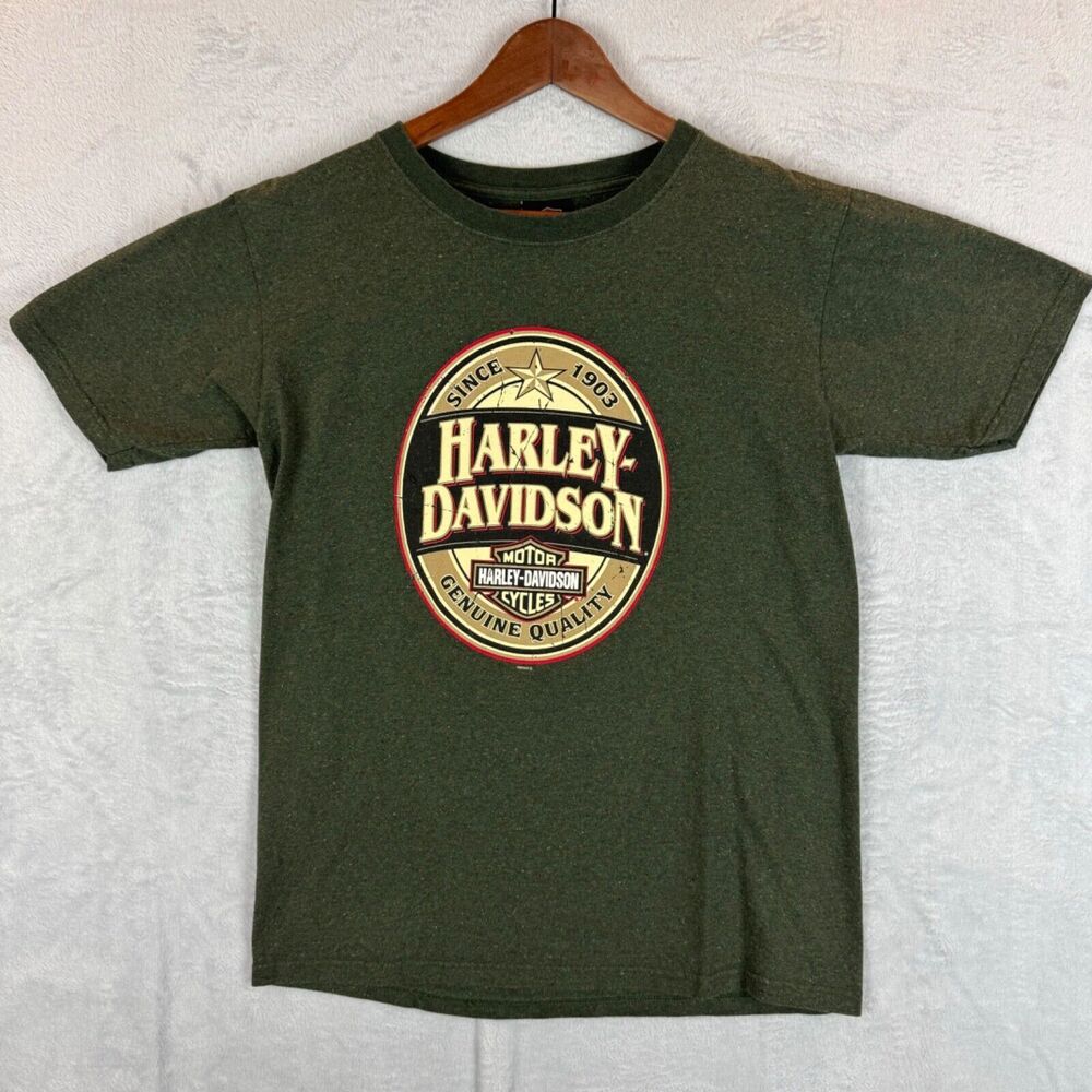 Harley Davidson Shirt Medium Savannah Georgia Green